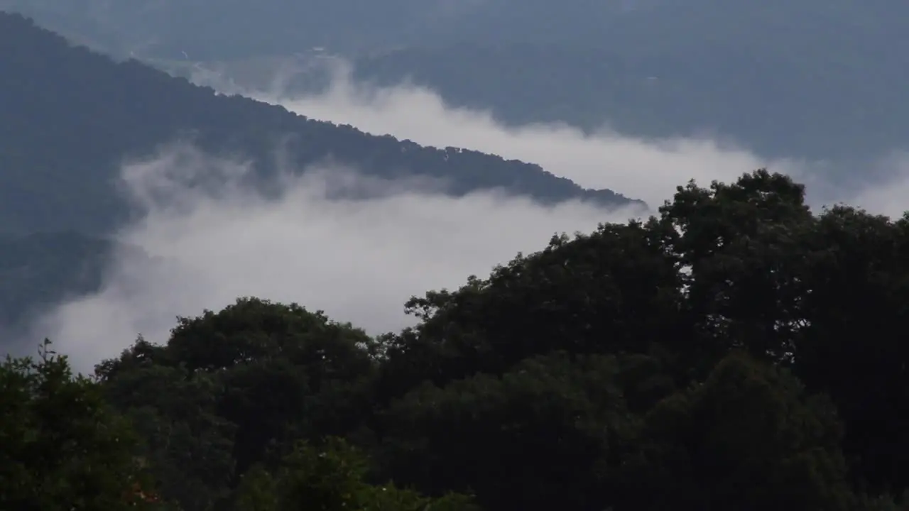 North Carolina moving clouds over mountain landscape Time-lapse