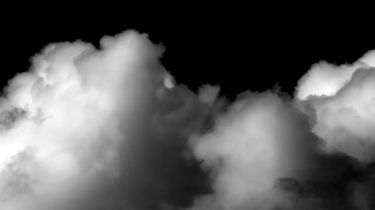 White Cloud Isolated On Black Background Fluffy Texture low angle shot