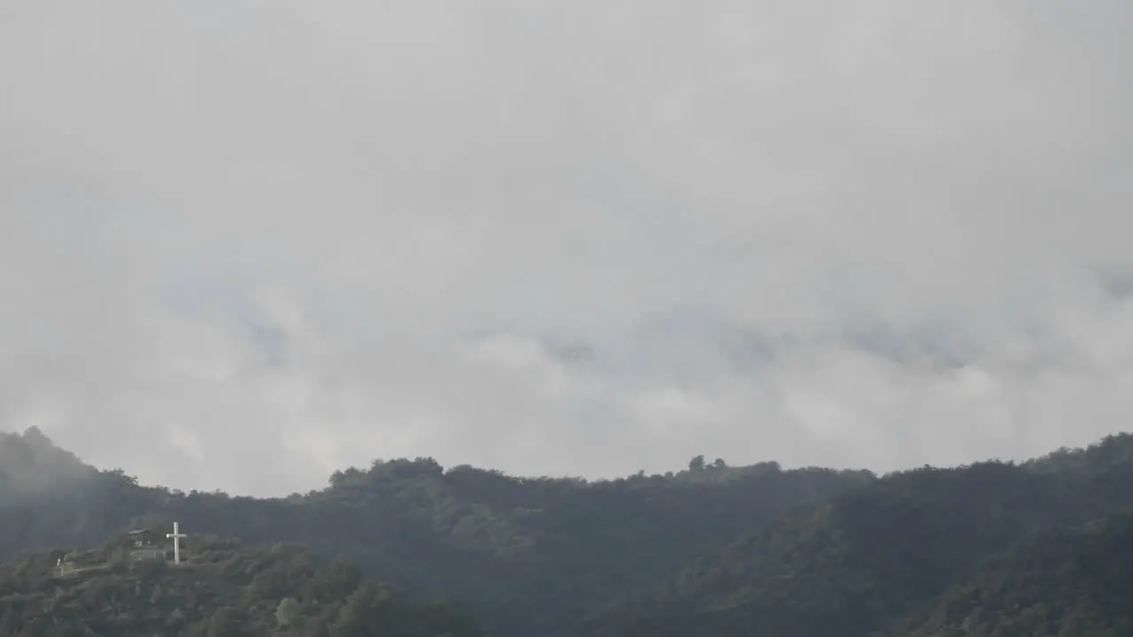 Time lapse of a storm clouds clearing across the Santa Ynez Mountains above Oak View California