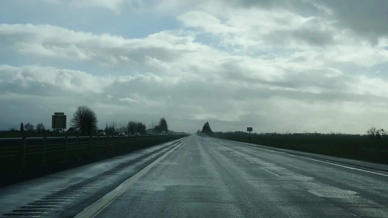 Oregon Highway Under Clouds Time Lapse