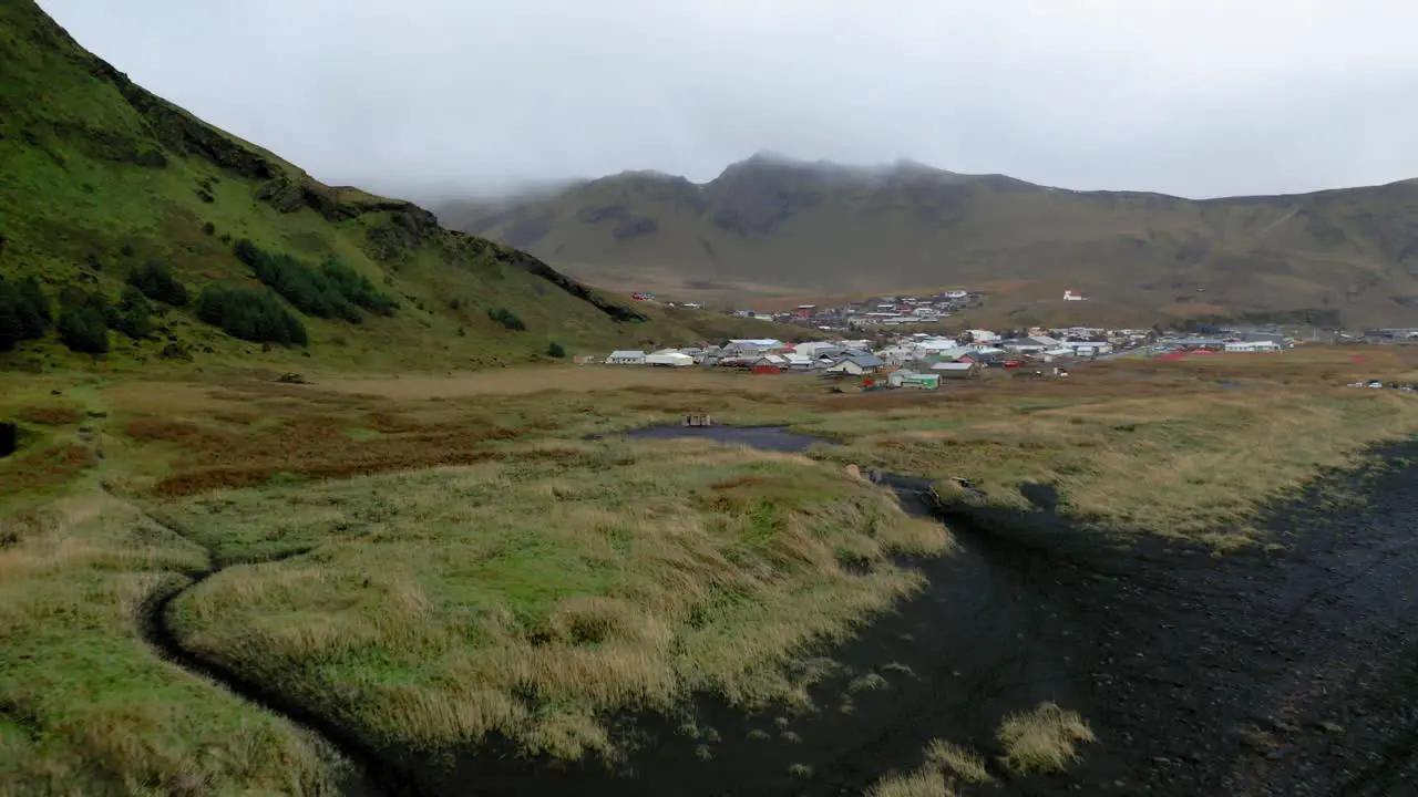 Aerial view of Vik in Iceland