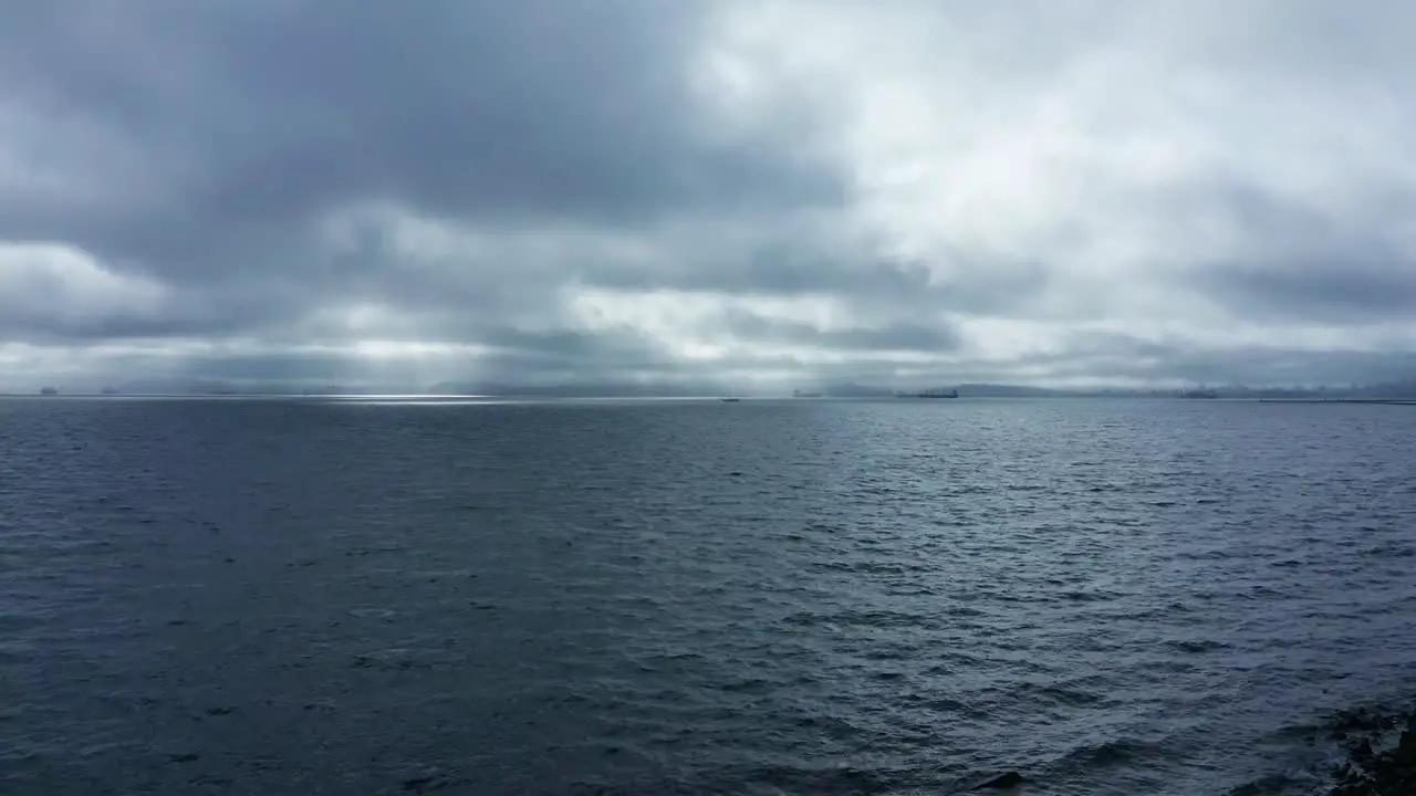 Skies over the bay and marina near a Naval installation