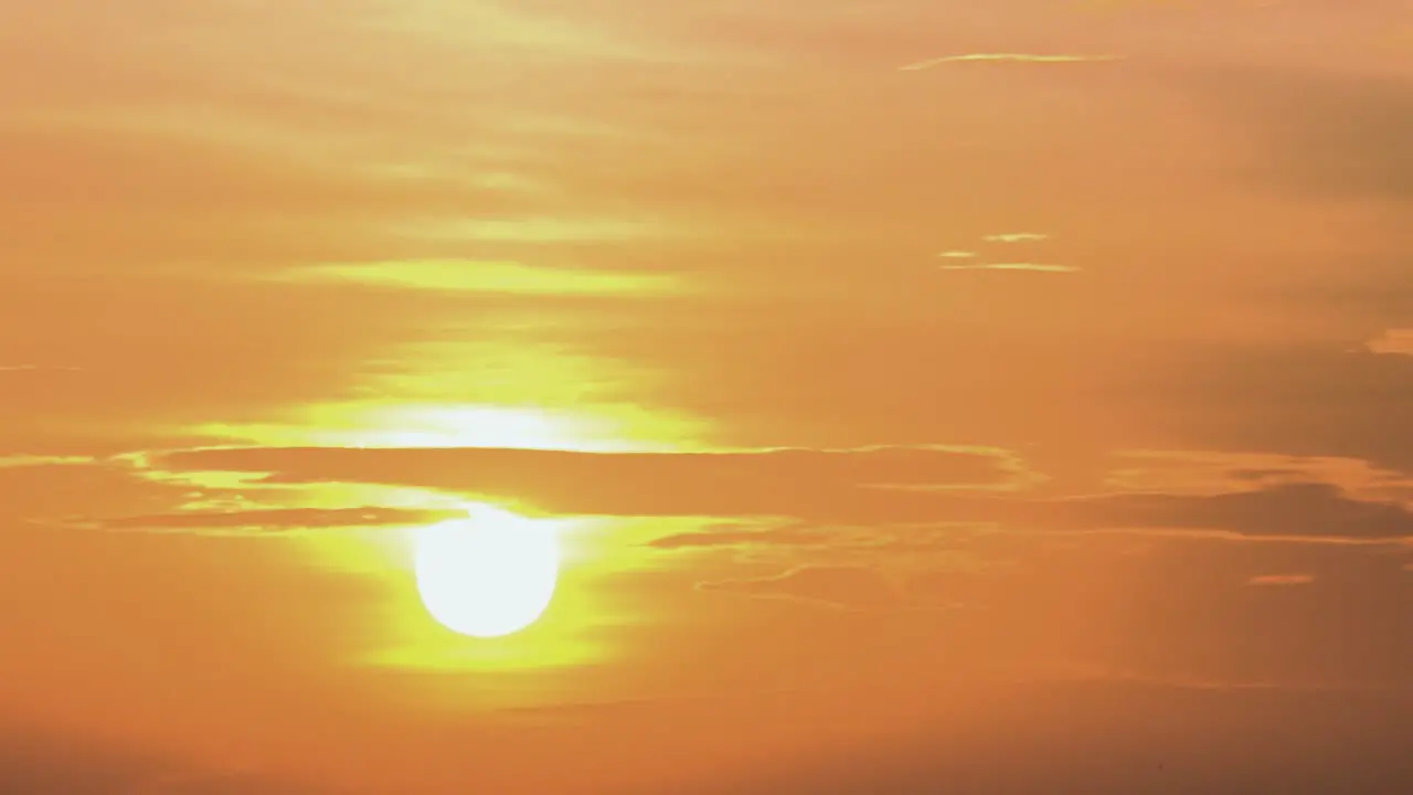 Timelapse of a Beautiful Orange Sunset with Clouds