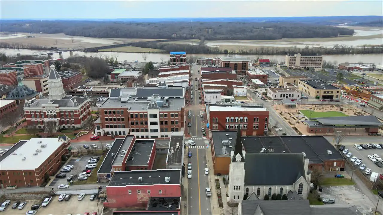 Flying high over Franklin Street in Clarksville Tennessee