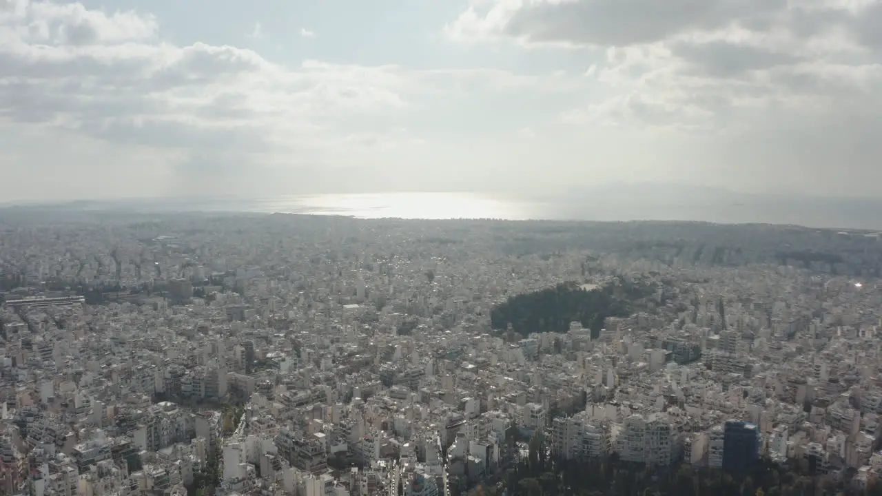 Drone shot of Athens in Greece