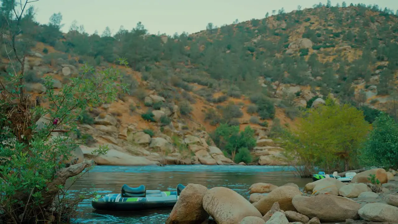 The relaxing sounds of birds inner tubes and river running in kern river California