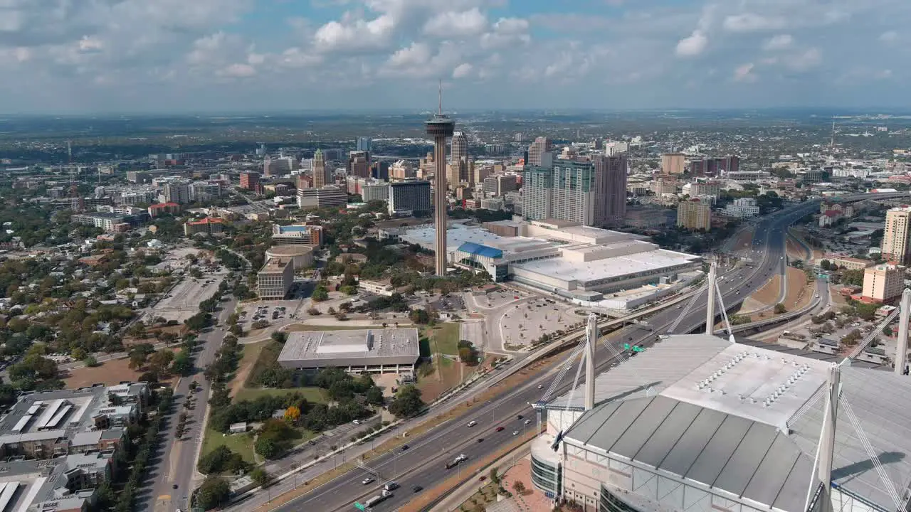 Aerial view of San Antonio Texas cityscape