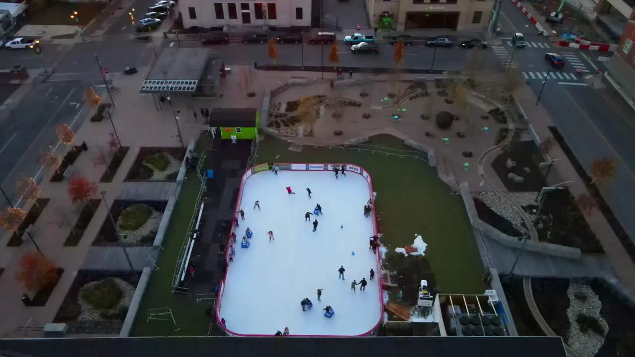 People Skating At The Downtown Commons Winter Ice Rink In Clarksville Tennessee