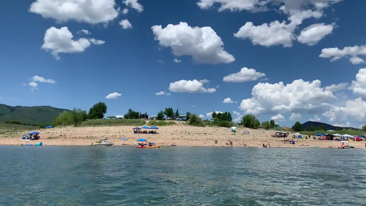 kayaking in large open lake