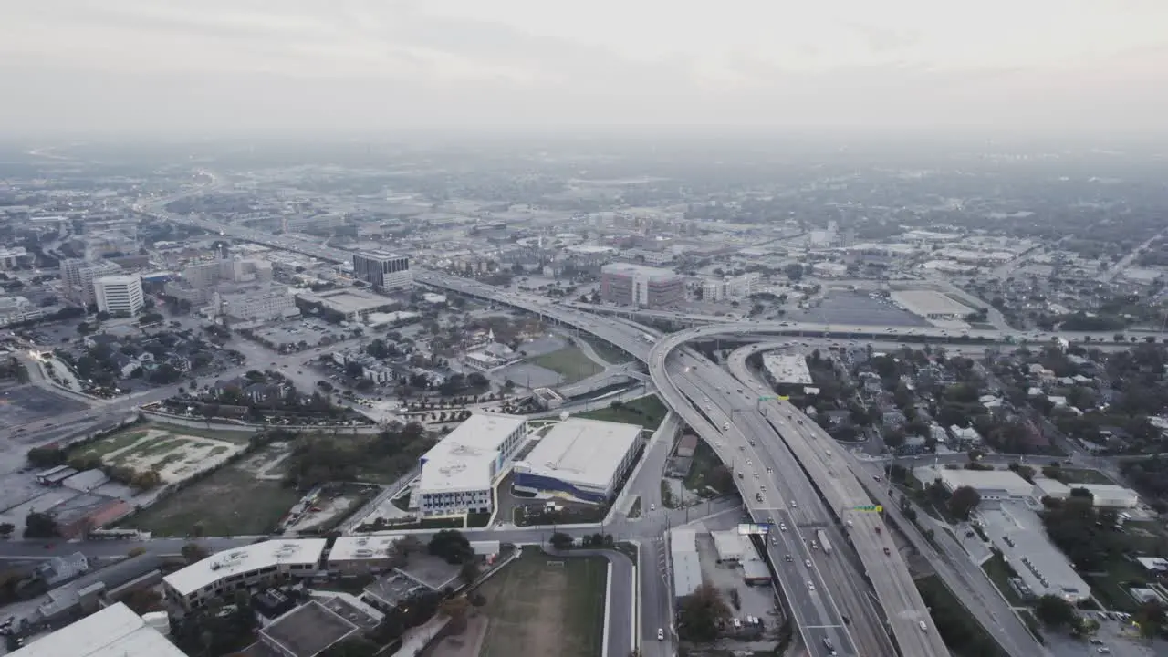 Drone flight over San Antonio Texas downtown at