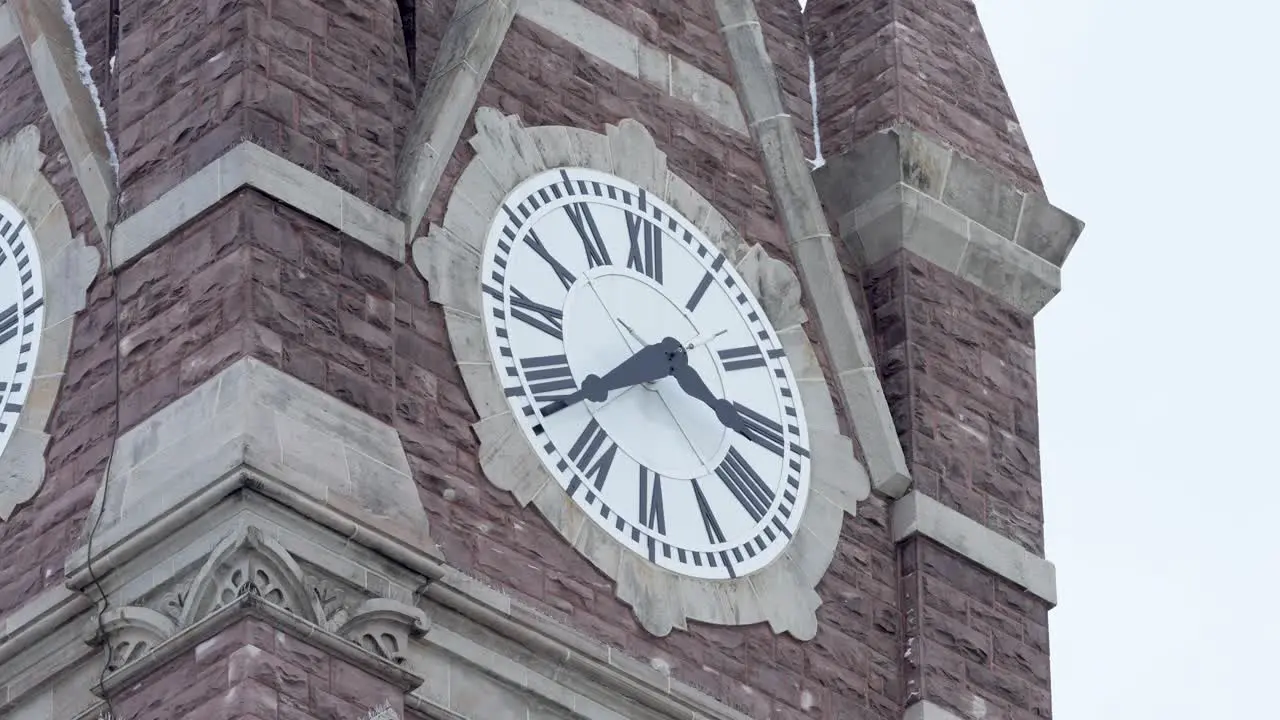 Close up of a cathedral clock tower