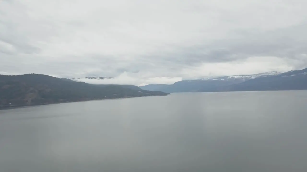 A 4K Drone Shot of a Lake and mountains