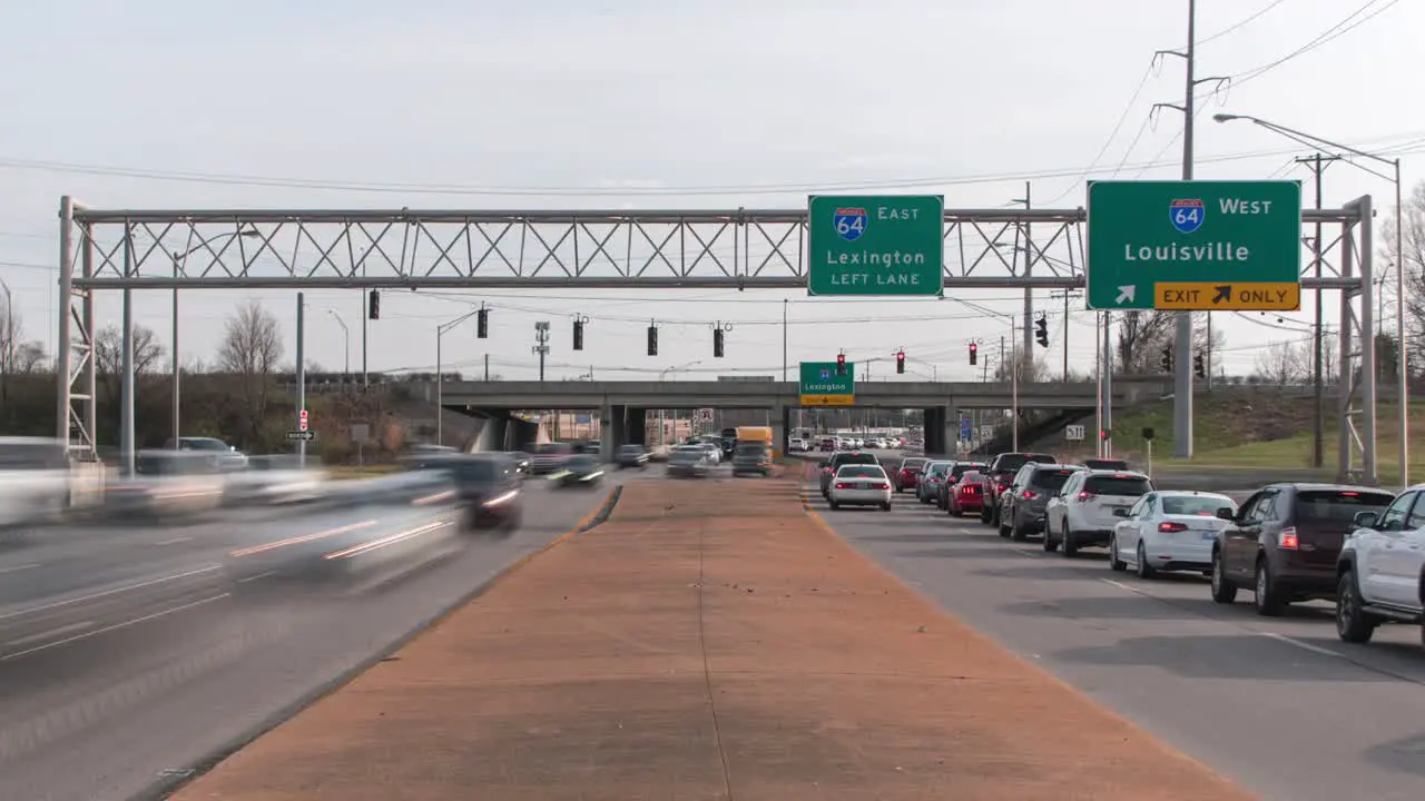 This video is about a time lapse of rush hour traffic in Louisville Kentucky on a cloudy day