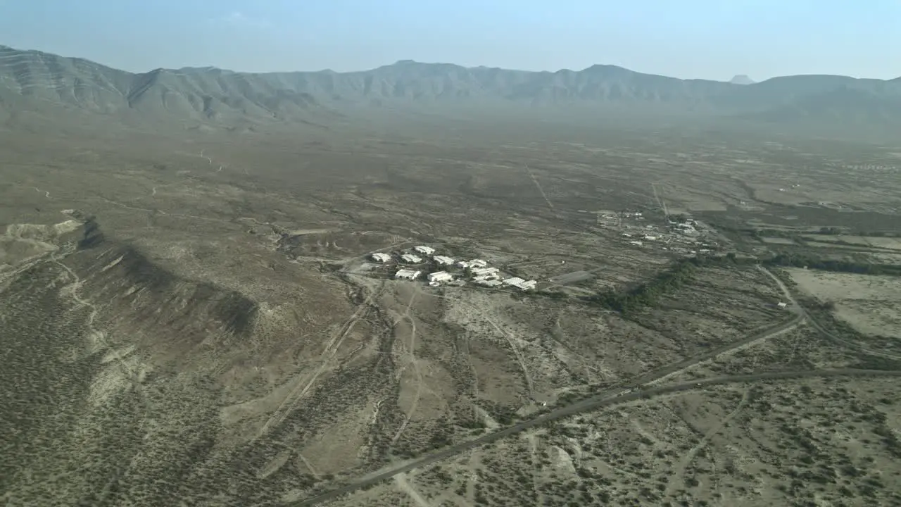 DRONE DAY CLOUDY NORTH COAHUILA MEXICO HOTEL TERMAS DE SAN JUAQUIN SEMI-DESERT MOUNTAIN LA AZUFROSA AREA