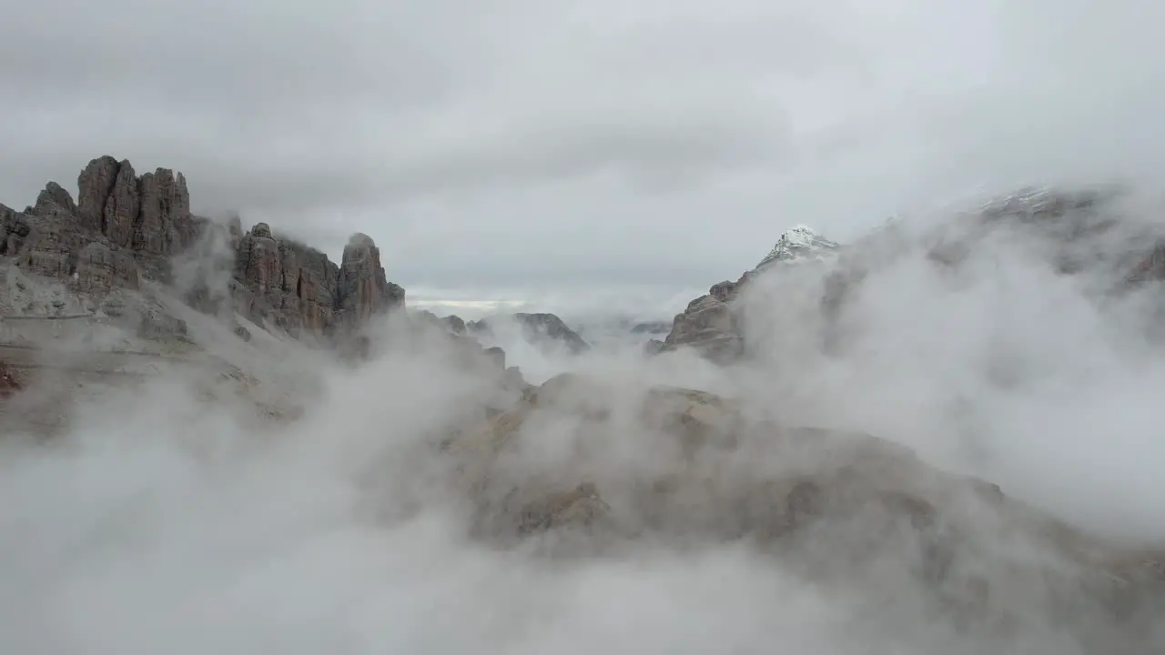 Dolomites Italy Passo di Falzerego above the clouds 02