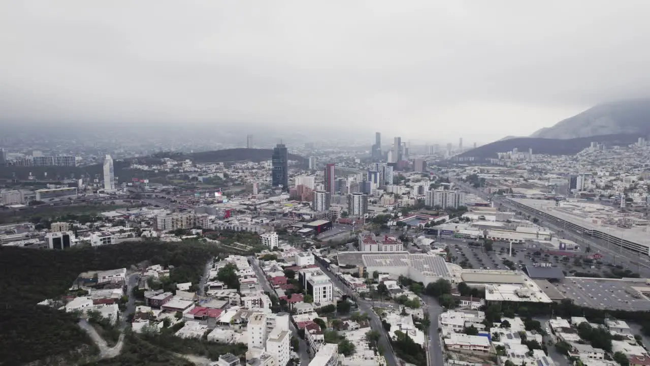 Drone shoot at morning cloudy day at hasta bandera over obispado hill at Monterrey City Mexico-18