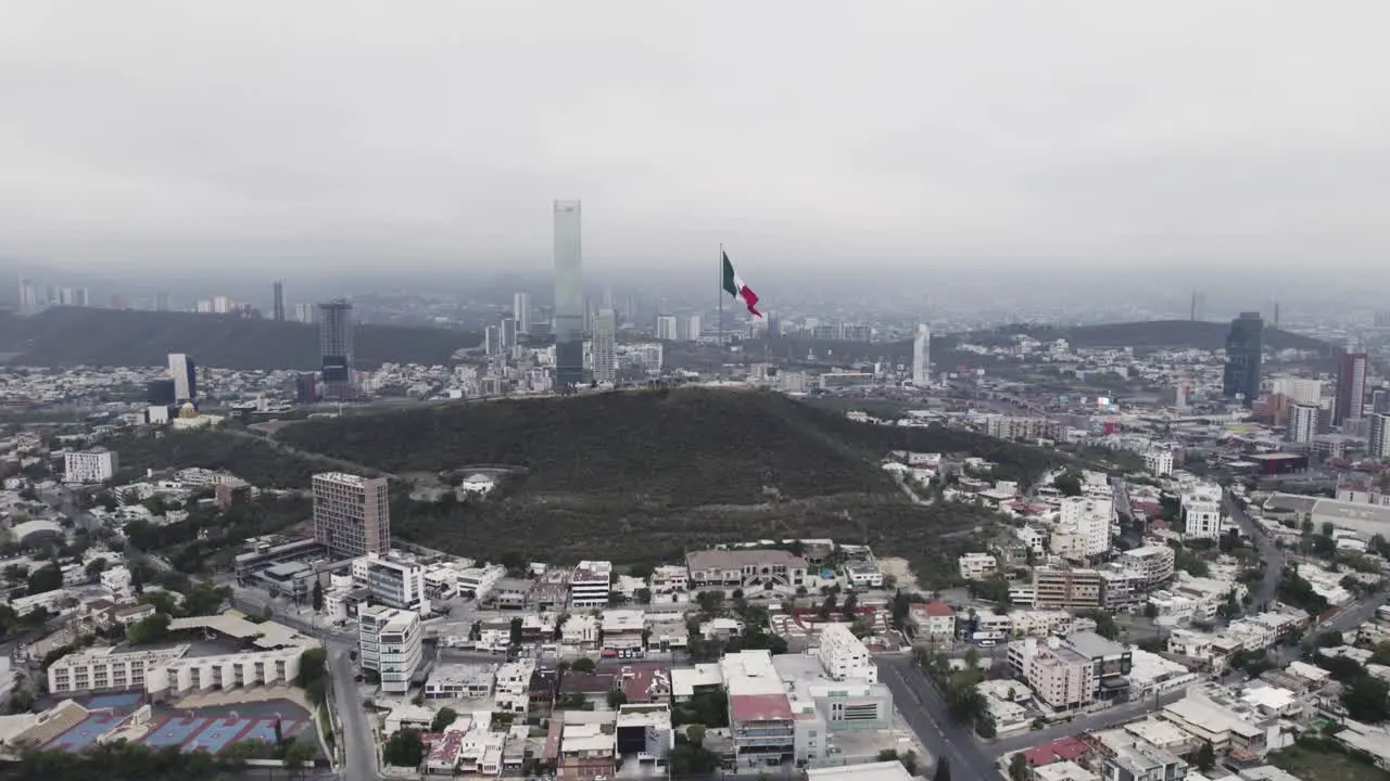 Drone shoot at morning cloudy day at hasta bandera over obispado hill at Monterrey City Mexico-15