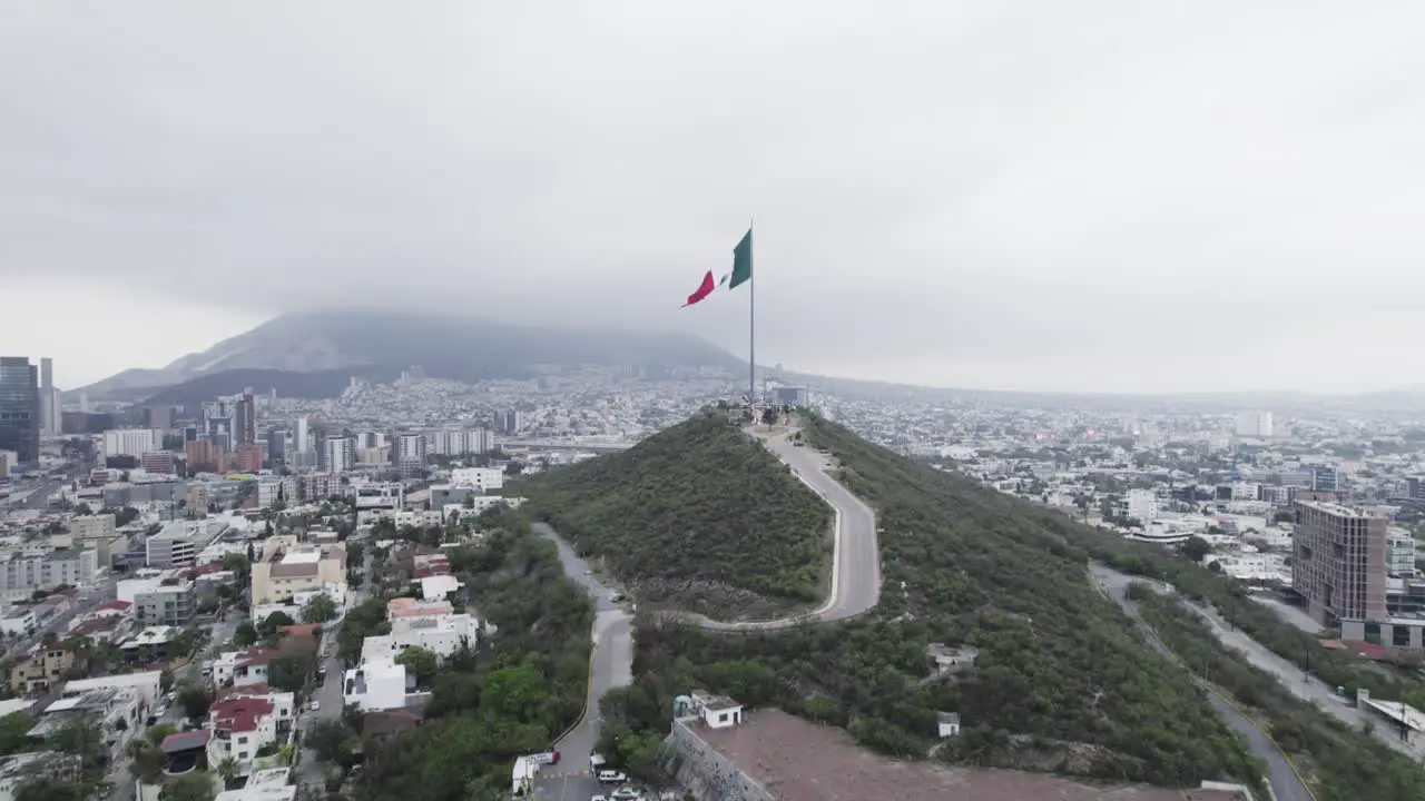 Drone shoot at morning cloudy day at hasta bandera over obispado hill at Monterrey City Mexico-6