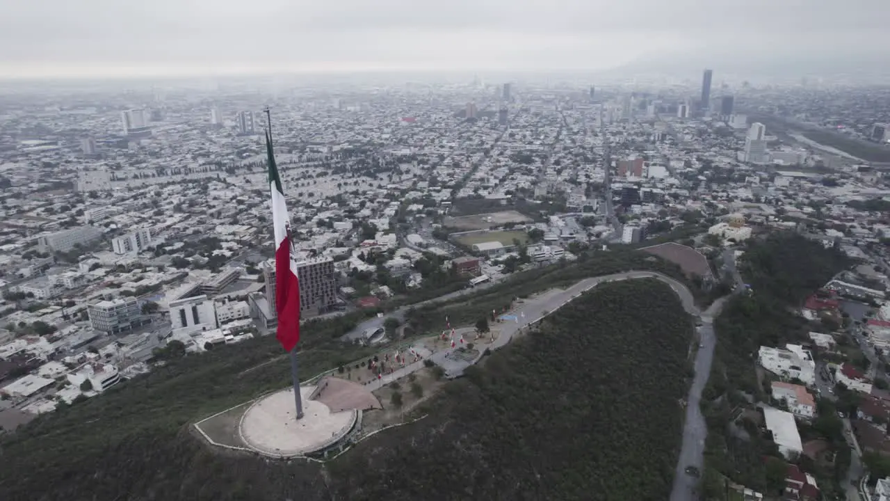 Drone shoot at morning cloudy day at hasta bandera over obispado hill at Monterrey City Mexico-17