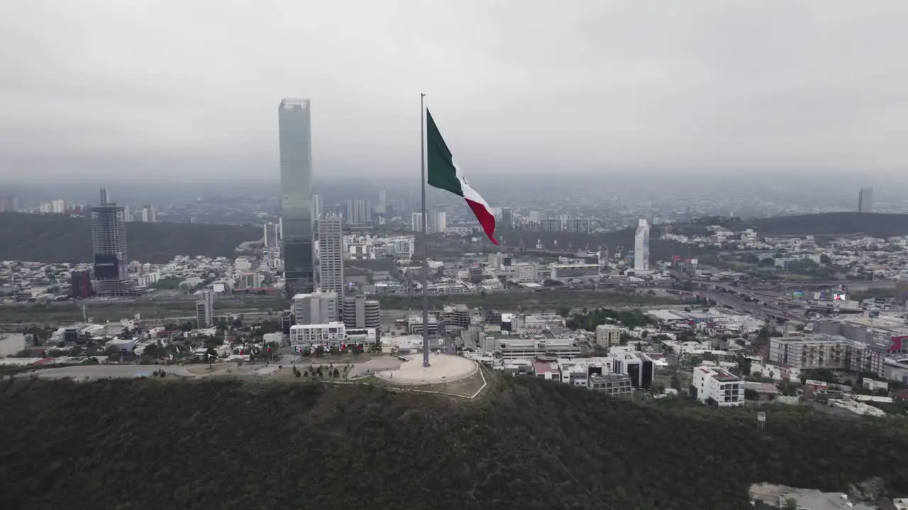 Drone shoot at morning cloudy day at hasta bandera over obispado hill at Monterrey City Mexico-19