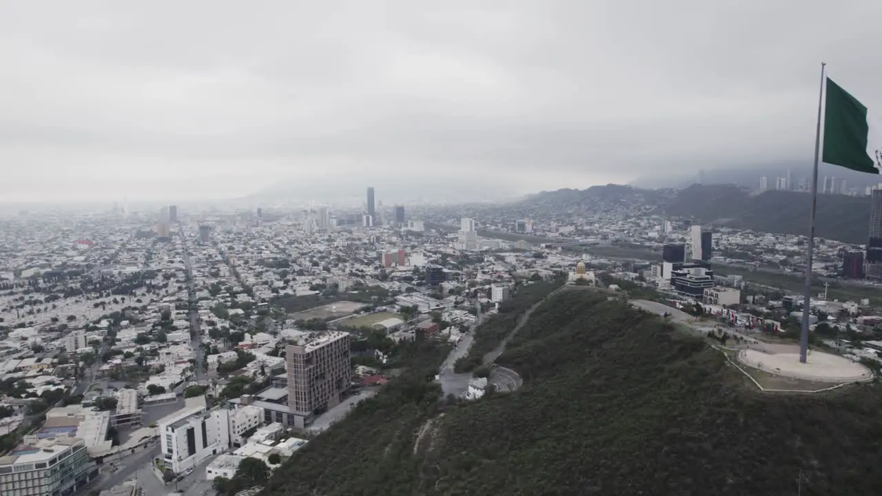 Drone shoot at morning cloudy day at hasta bandera over obispado hill at Monterrey City Mexico-12