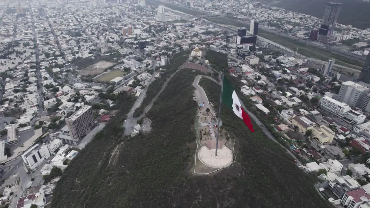 Drone shoot at morning cloudy day at hasta bandera over obispado hill at Monterrey City Mexico-13