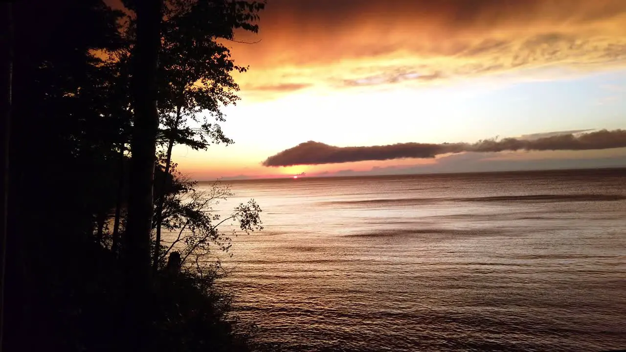 Sunset view from lake superior wisconsin