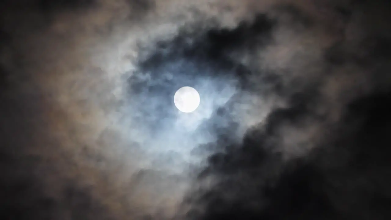 Full Moon Clouds Night Timelapse