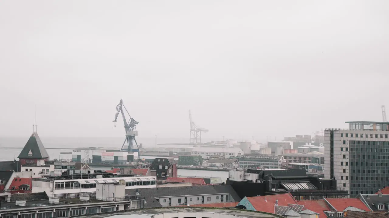 Aarhus Harbor from Salling observation deck Denmark