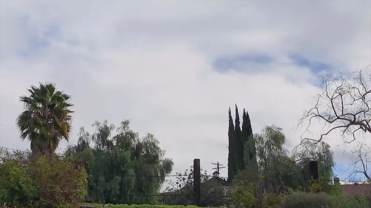 Time-lapse of the sky in the San Fernando valley after the rain on a cloudy and gloomy day