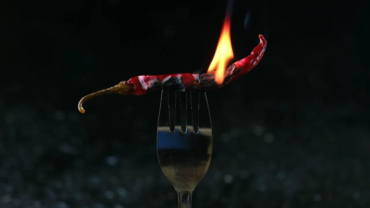 Bangladesh's Flaming Flavor Dry red Chili on a Fork