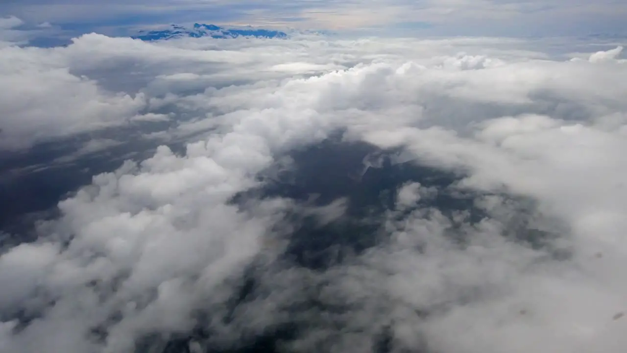 High angle view of icy mountain tops