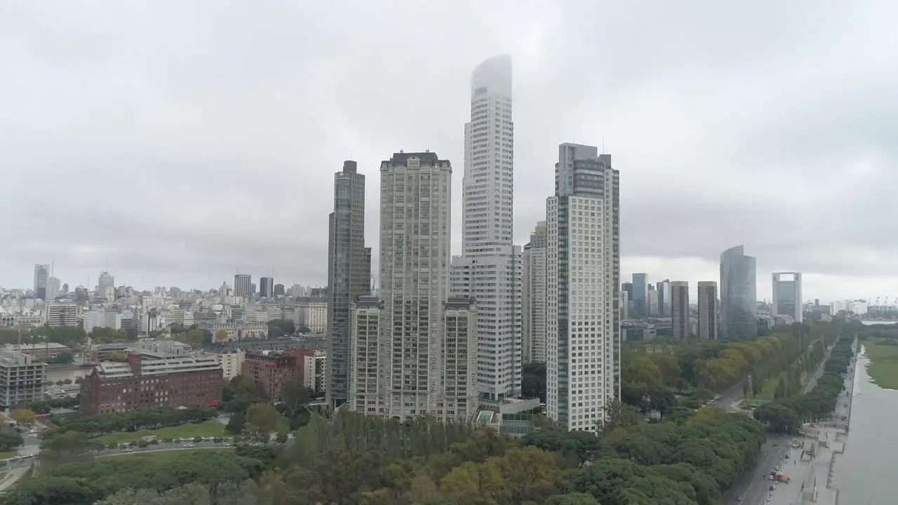 Aerial view of buildings in Puerto Madero