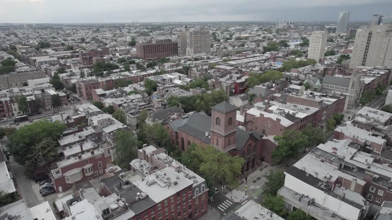 Philadelphia 4K Drone Shot Rotating around Tenth Presbyterian Church