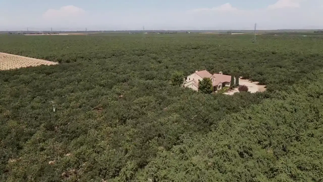 flying over agricultural field cloudy