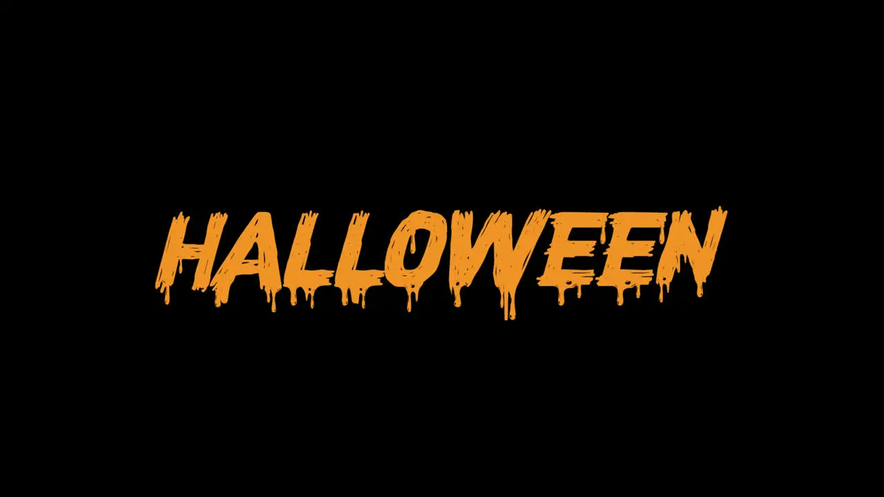 Happy Halloween text title animation motion graphics video transparent background with alpha channel