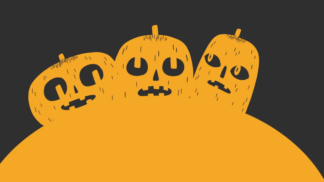 Animation of orange halloween pumpkin on grey