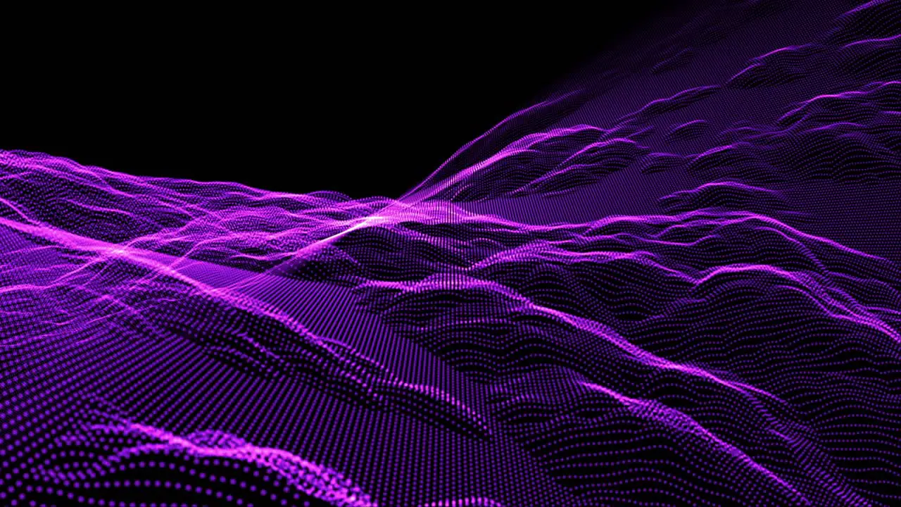 Mounds Of Purple Light Particles Ripple And Flow (Loop)