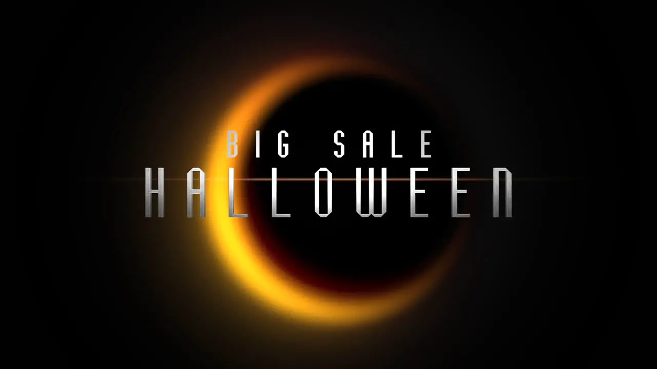 Halloween Big Sale Brightened by a Golden Moon in the Abyss