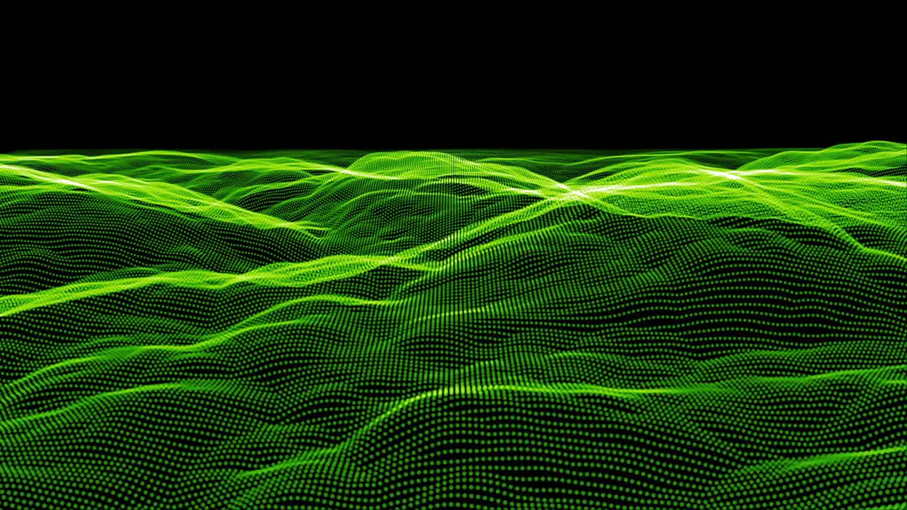 Organic Mounds Of Fractal Green Light Ripple And Roll (Loop)