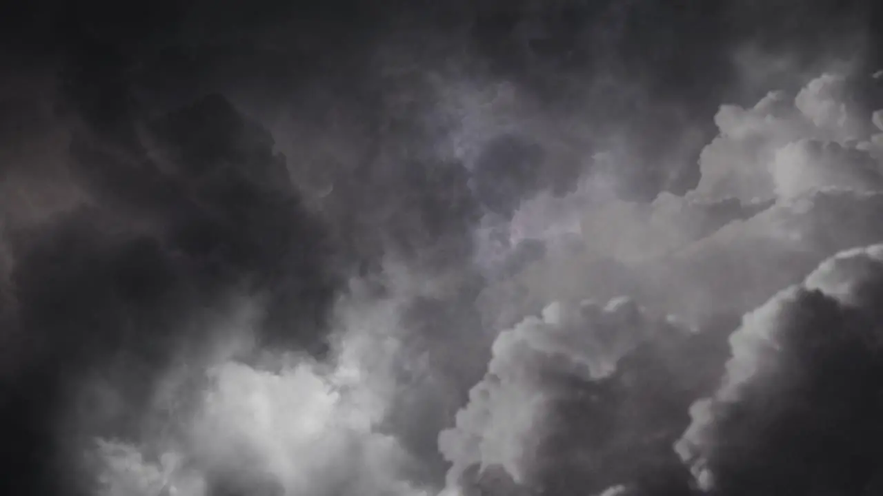 4k fly through dark clouds and thunderstorm