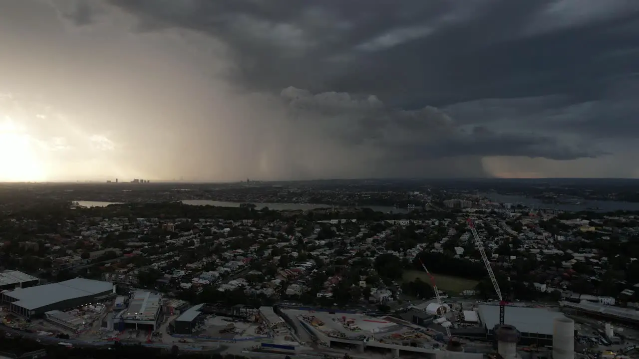 Thunderstorms roll in from the West in Sydney Australia