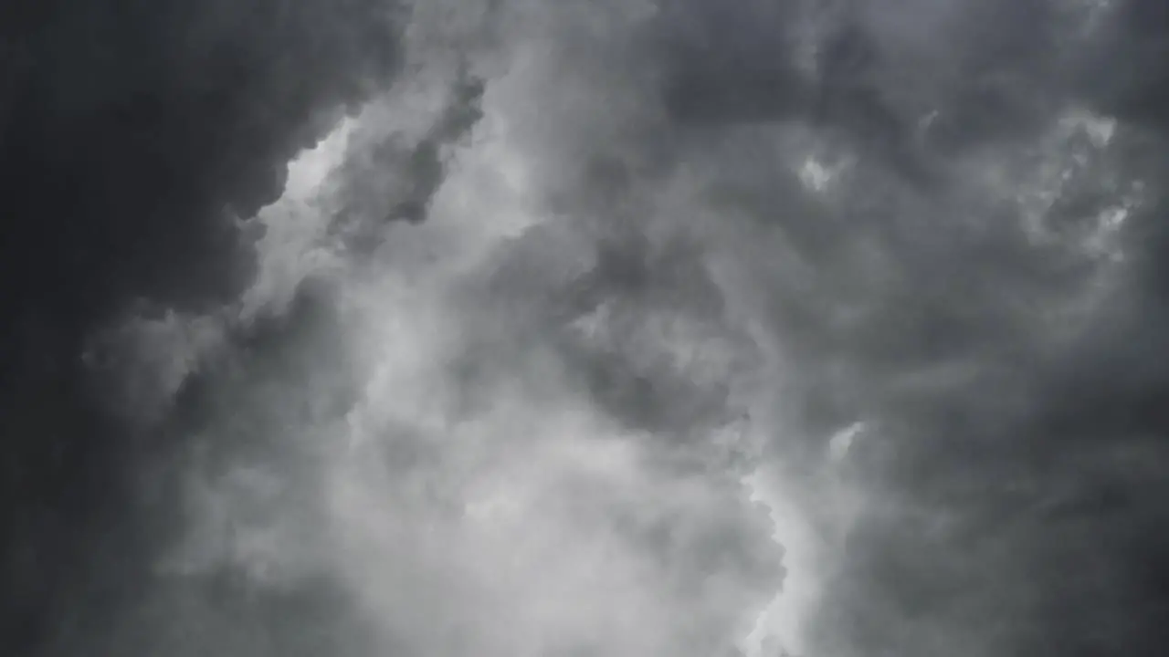 4K view of Thunderstorm With Many Lightning