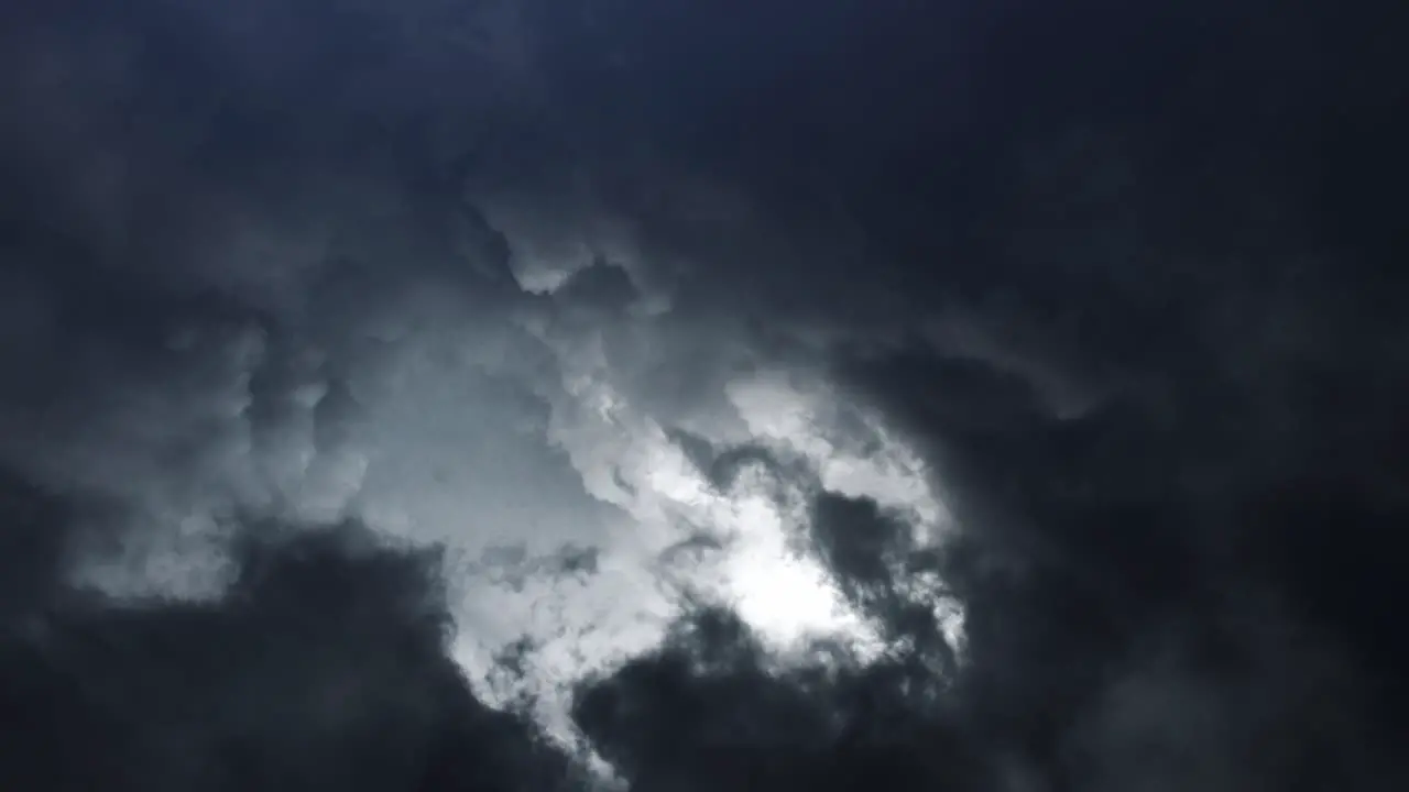 4K Thunderstorm And Lightning In Dark clouds