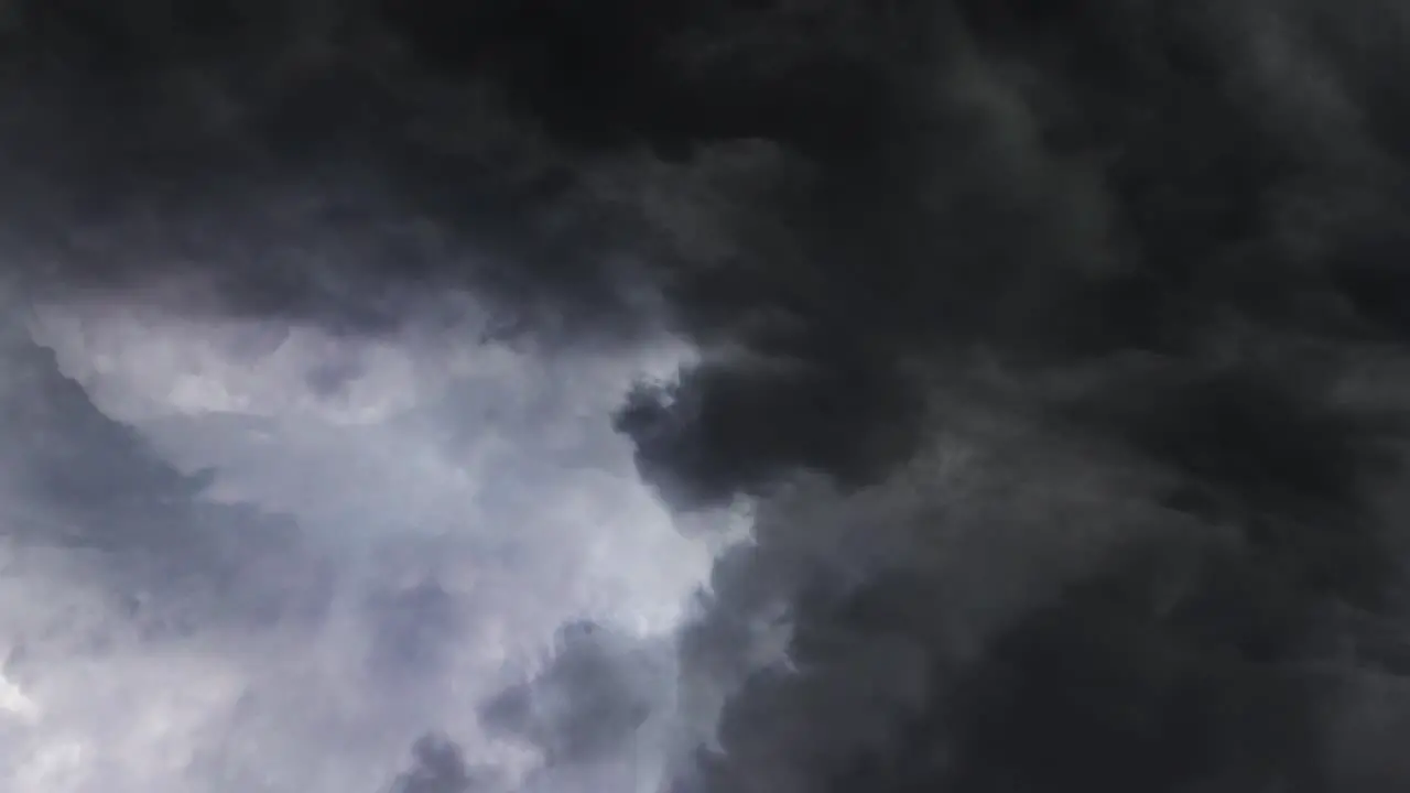 a thunderstorm inside a thick dark gray cloud in the sky