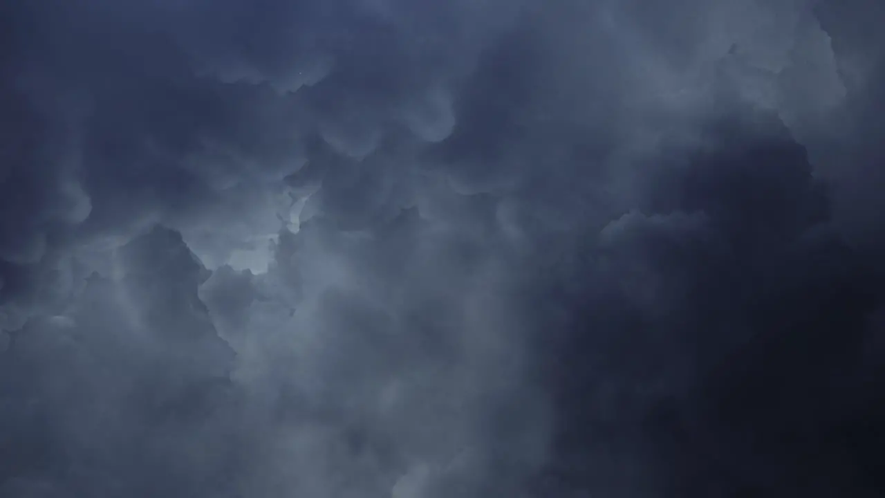 thunderstorm dark clouds moving in the dark sky 4K