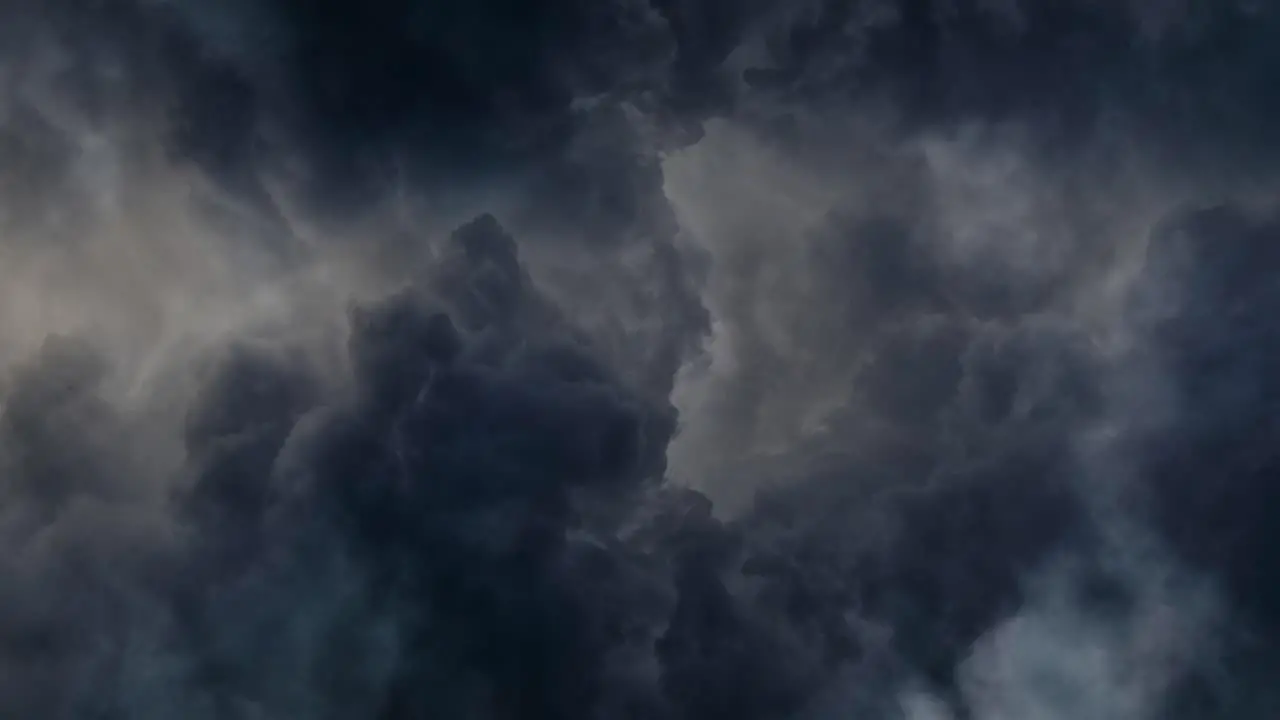 point of view a plume of dark cumulus clouds moved with a thunderstorm inside