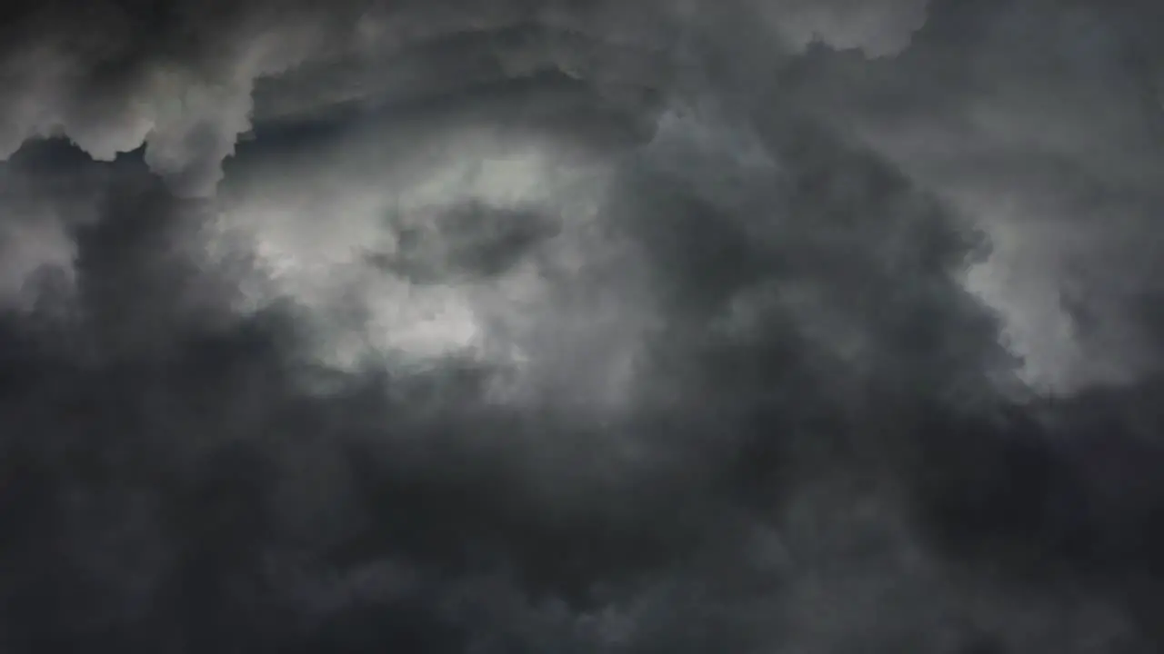 4k view of dark clouds with Heavy Lightning Storm Background