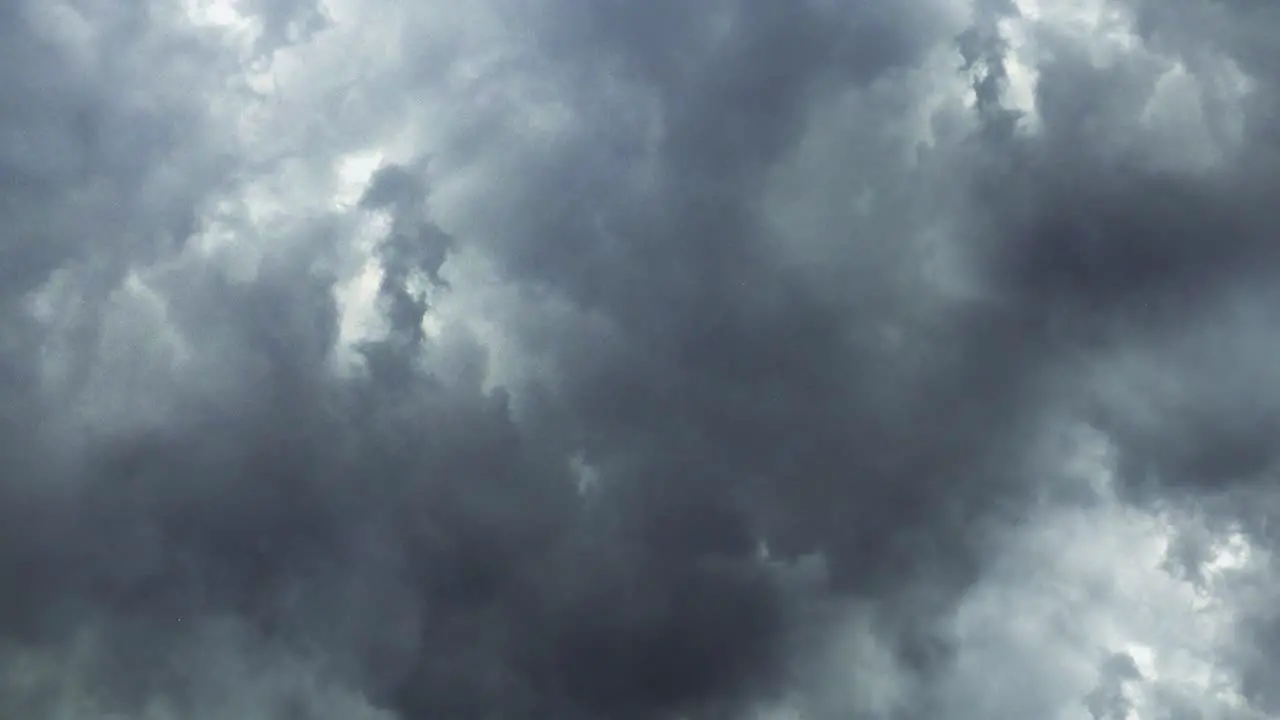 moving dark clouds with thunderstorms inside