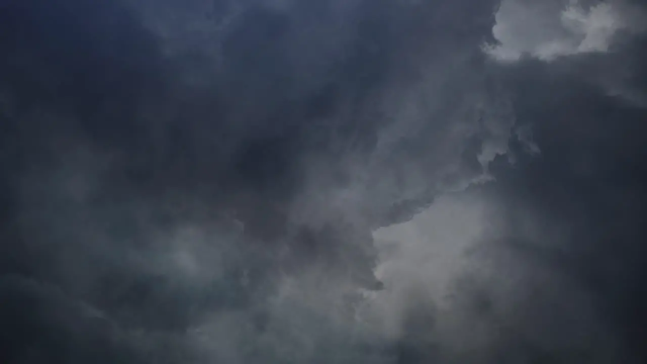 clouds in dark sky with thunderstorm 4K